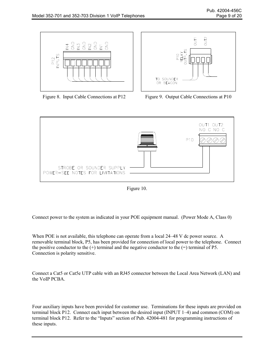 Power, Power-over-ethernet (poe), Local power | Network cable, Inputs | GAI-Tronics 352-701 UL Class 1 Division 1 VoIP Telephones User Manual | Page 9 / 21