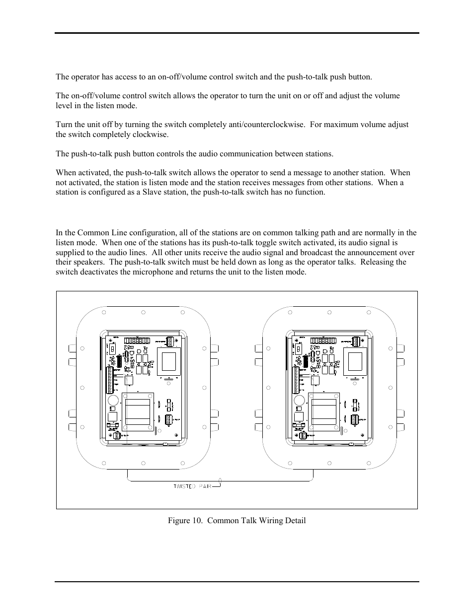 Operation, Common line system | GAI-Tronics 400-003 IEC / ATEX Zone 1 RigCom Station User Manual | Page 12 / 17