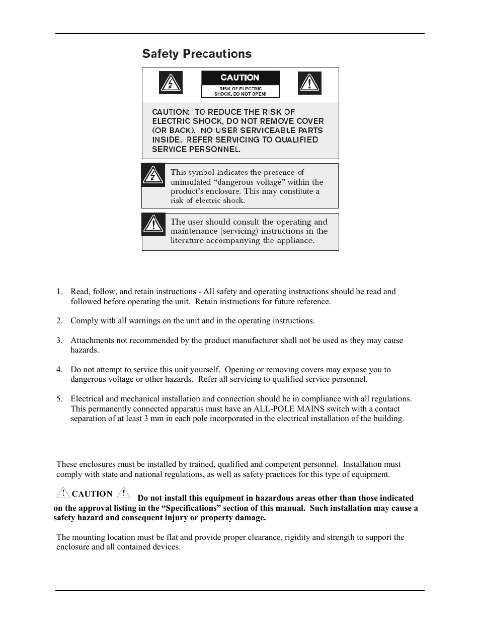 Important safety instructions, Installation | GAI-Tronics 400-003 IEC / ATEX Zone 1 RigCom Station User Manual | Page 2 / 17