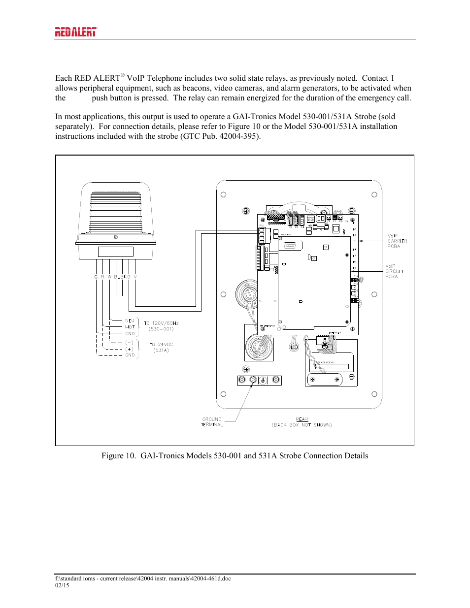 Strobe connection | GAI-Tronics 397-700CB RED ALERT VoIP Retro-fit Telephones User Manual | Page 18 / 24