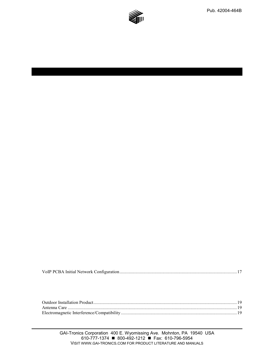 GAI-Tronics 10458-701 VoIP & VoIP WiFi Electronics Paging Modules User Manual | 27 pages