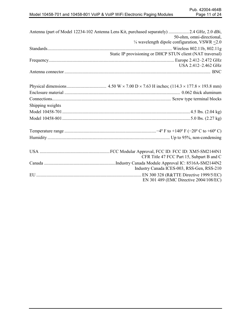 GAI-Tronics 10458-701 VoIP & VoIP WiFi Electronics Paging Modules User Manual | Page 13 / 27