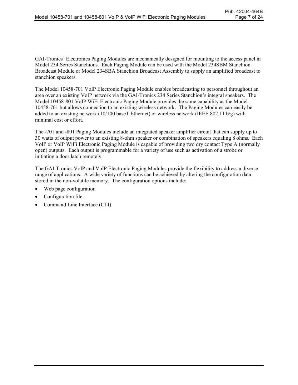 General information, Product overview | GAI-Tronics 10458-701 VoIP & VoIP WiFi Electronics Paging Modules User Manual | Page 9 / 27