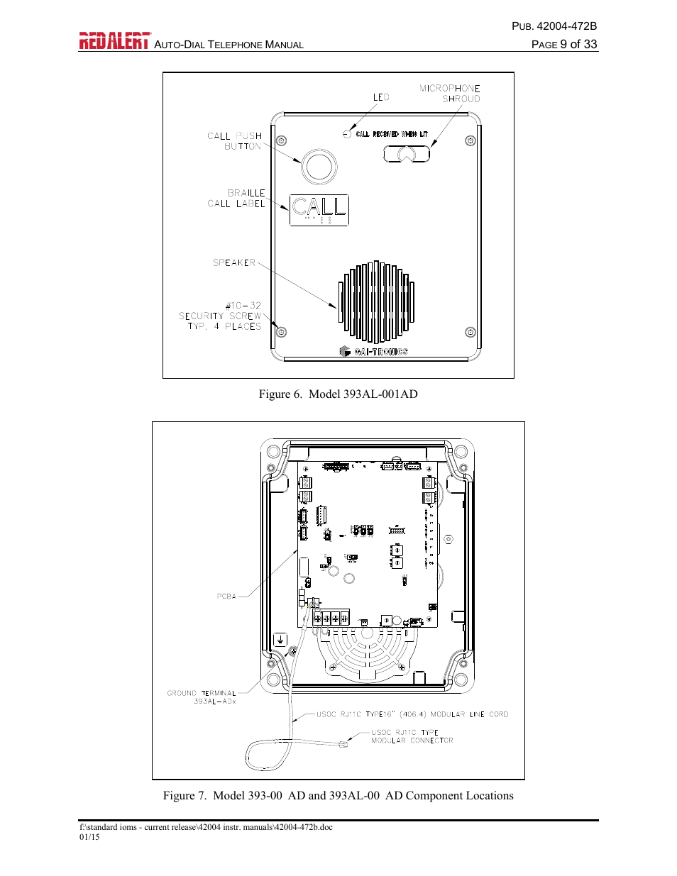 GAI-Tronics 393-001AD,  RED ALERT Auto-dial Telephones User Manual | Page 11 / 36