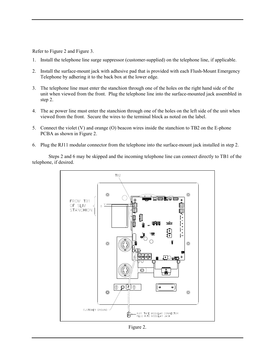 Model 239wm-001 stanchion, Analog telephone wiring | GAI-Tronics 239WM-001 Slim Wall-Mount Stanchions User Manual | Page 4 / 10