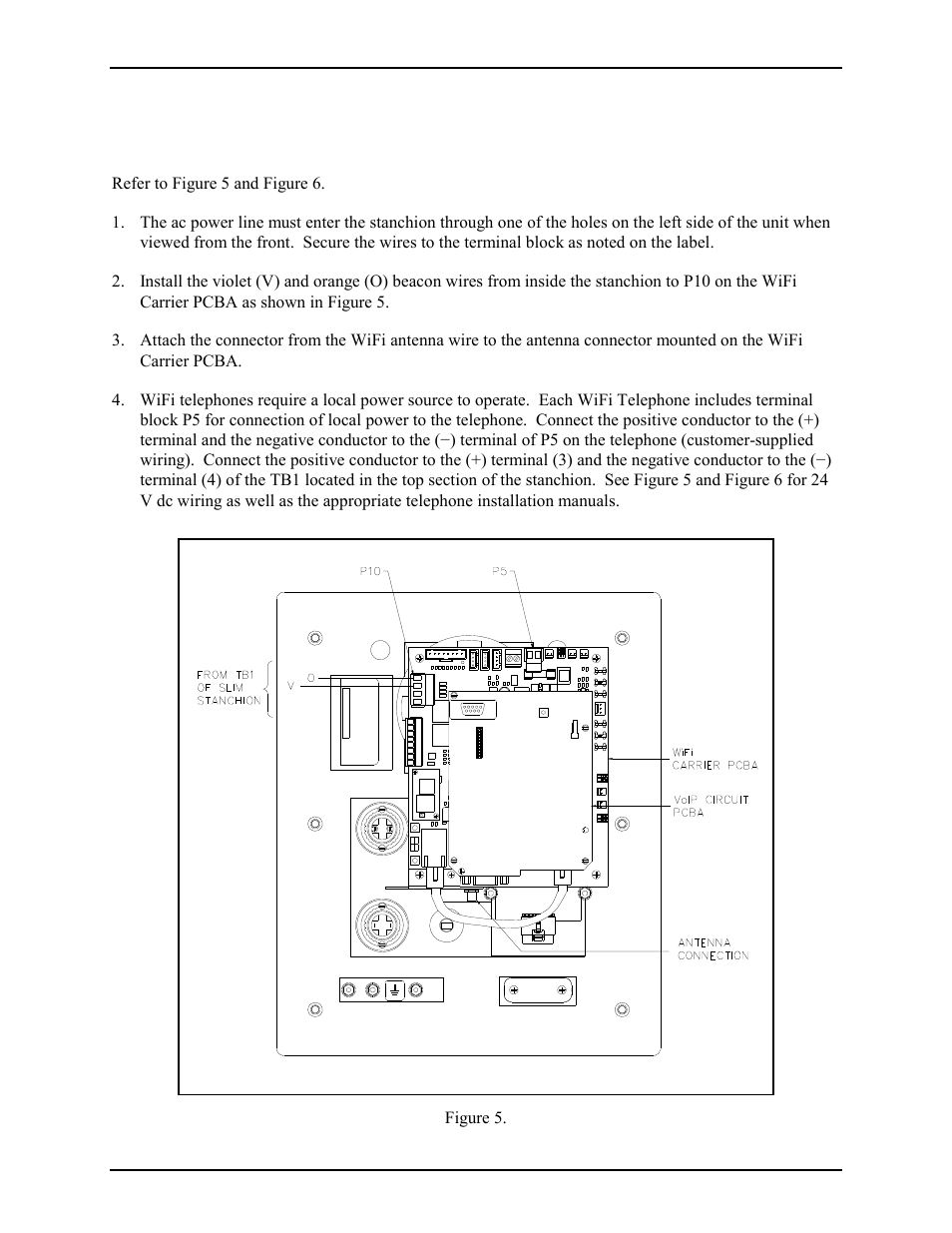 Model 239wm-002 stanchion, Voip/wifi telephone wiring | GAI-Tronics 239WM-001 Slim Wall-Mount Stanchions User Manual | Page 7 / 10