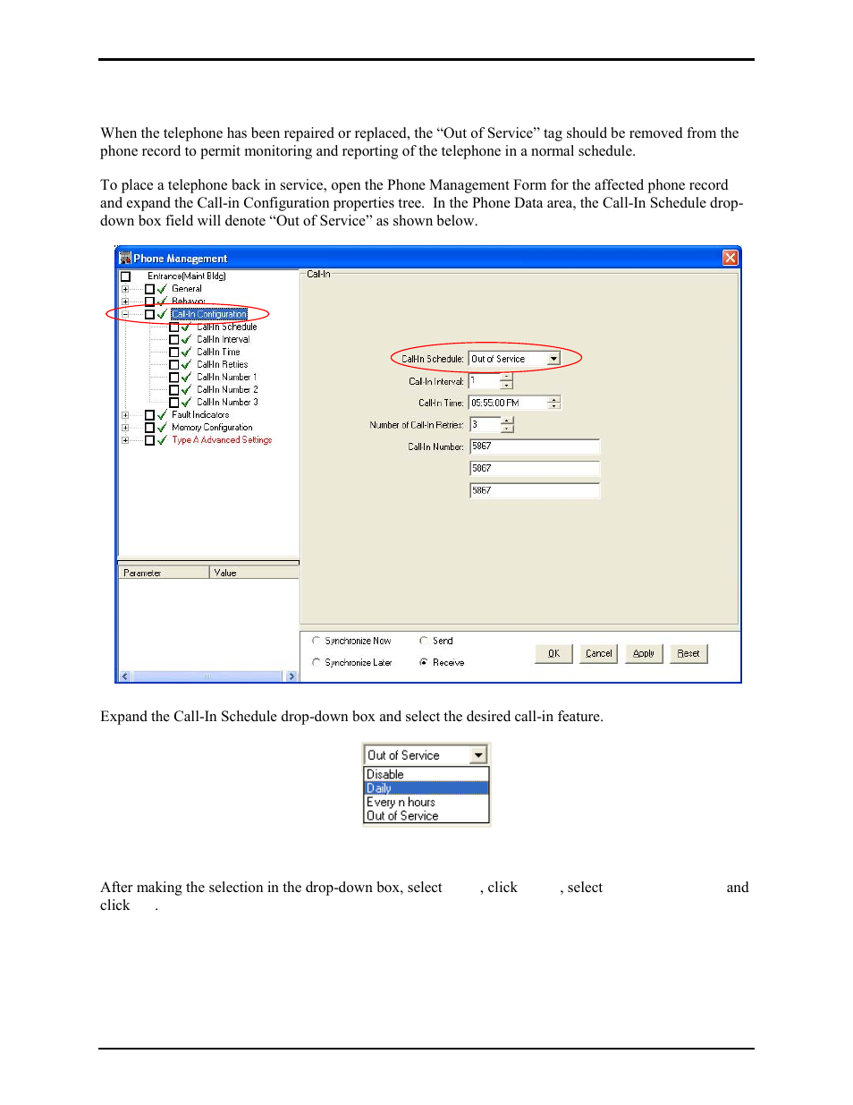 Placing a phone back in service | GAI-Tronics TMA Version 7.5.0 Telephone Management Application (TMA) User Guide (Ver. 7.5.0 and newer) User Manual | Page 118 / 131