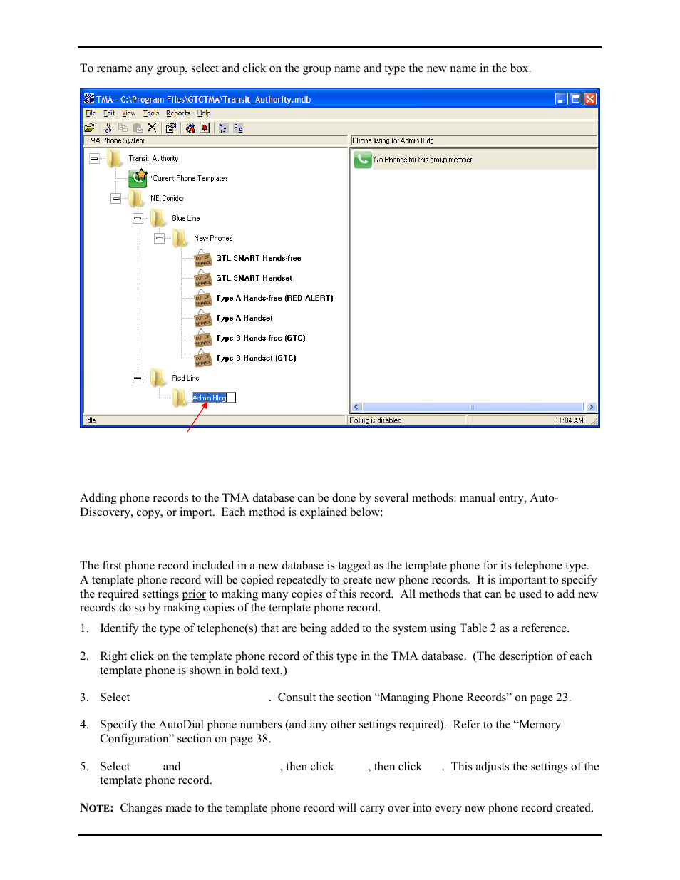 Adding phones to tma database | GAI-Tronics TMA Version 7.5.0 Telephone Management Application (TMA) User Guide (Ver. 7.5.0 and newer) User Manual | Page 13 / 131