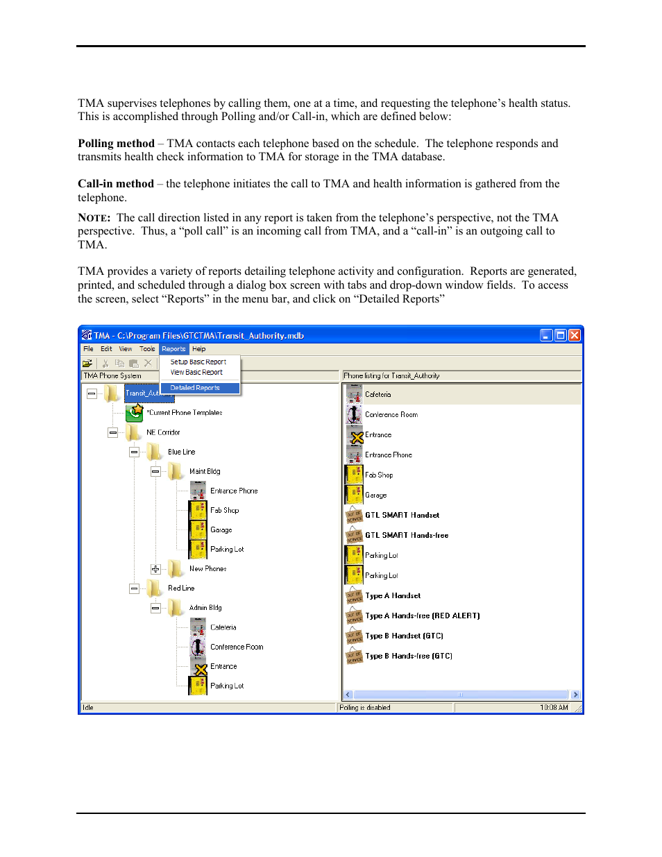 Tma status reporting | GAI-Tronics TMA Version 7.5.0 Telephone Management Application (TMA) User Guide (Ver. 7.5.0 and newer) User Manual | Page 79 / 131