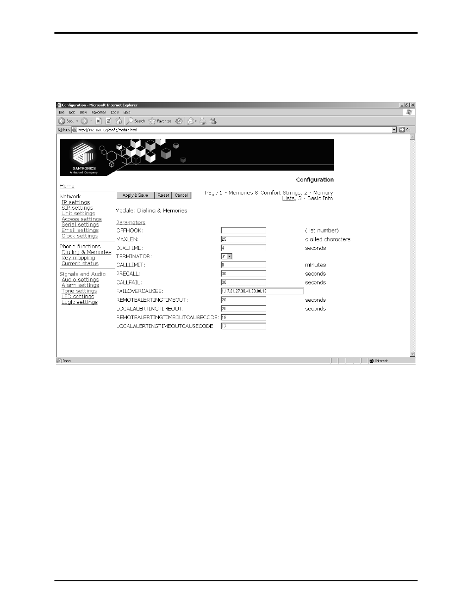 Basic info sub-page | GAI-Tronics VoIP Basic Programming Guide User Manual | Page 18 / 30