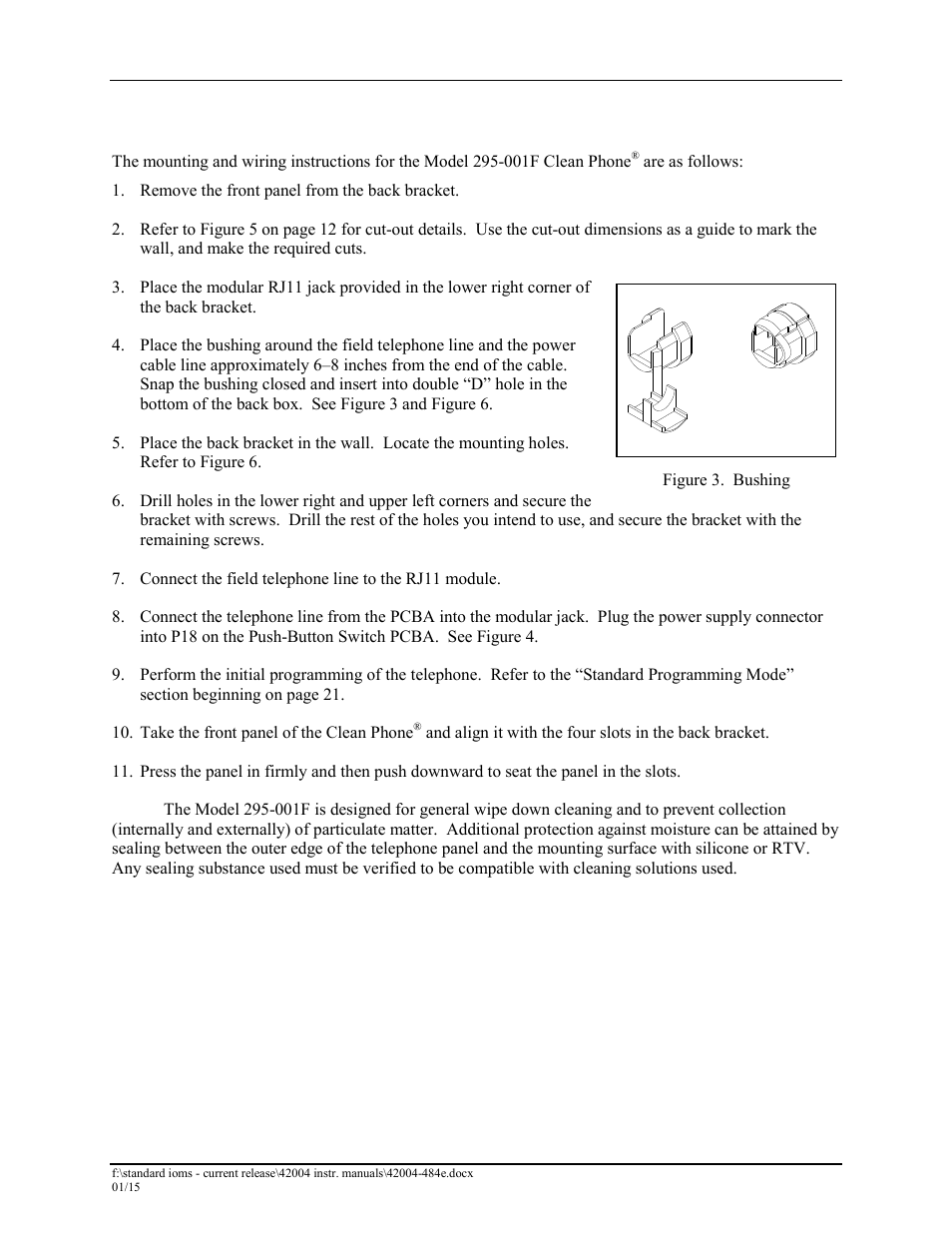 Model 295-001f clean phone | GAI-Tronics 295-001W, 295-001F Analog Clean Phone User Manual | Page 10 / 34