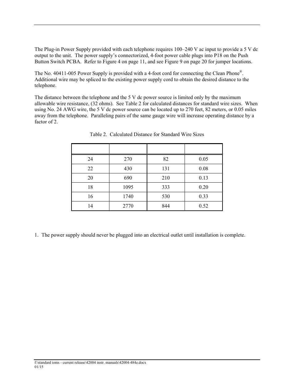 External power | GAI-Tronics 295-001W, 295-001F Analog Clean Phone User Manual | Page 16 / 34