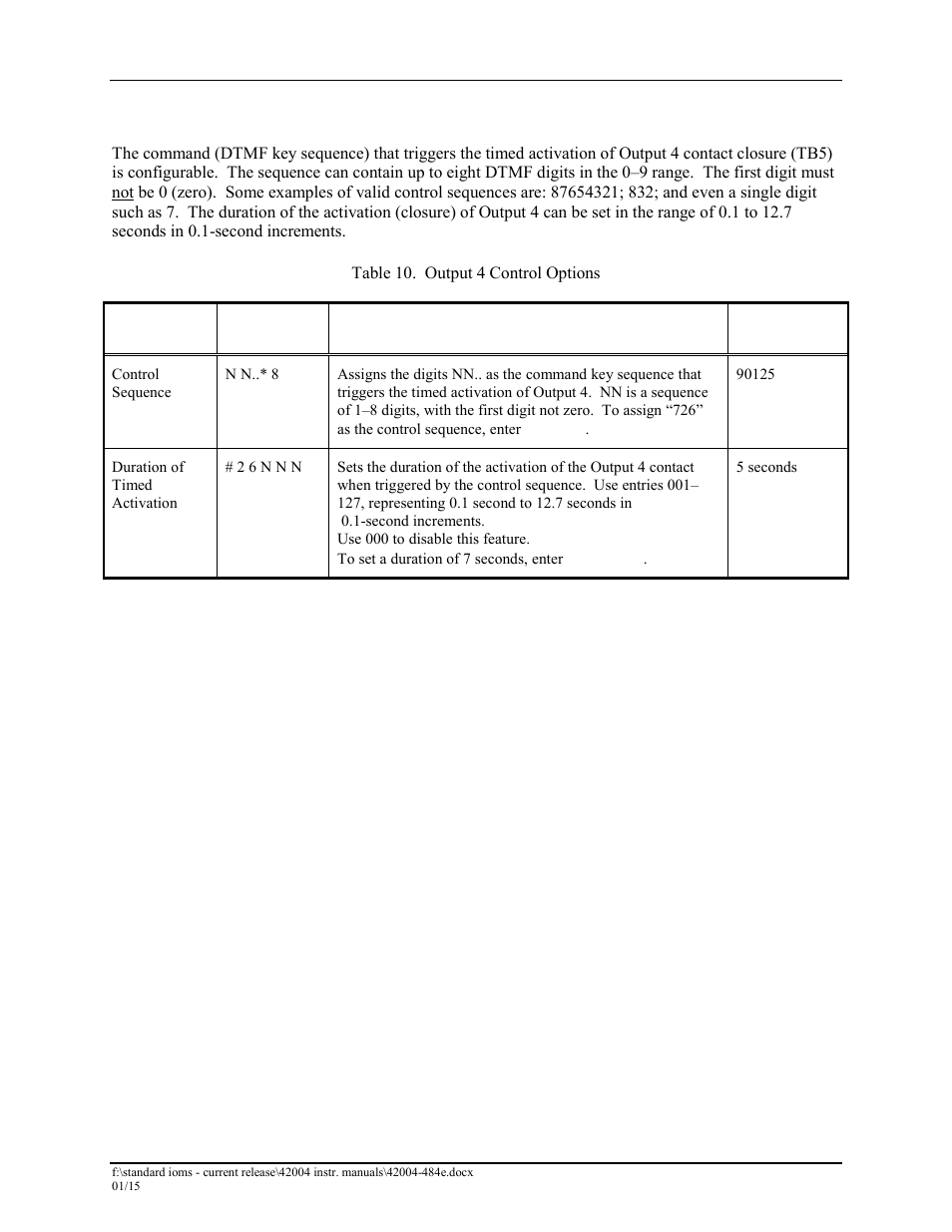 Output 4 control setup | GAI-Tronics 295-001W, 295-001F Analog Clean Phone User Manual | Page 28 / 34