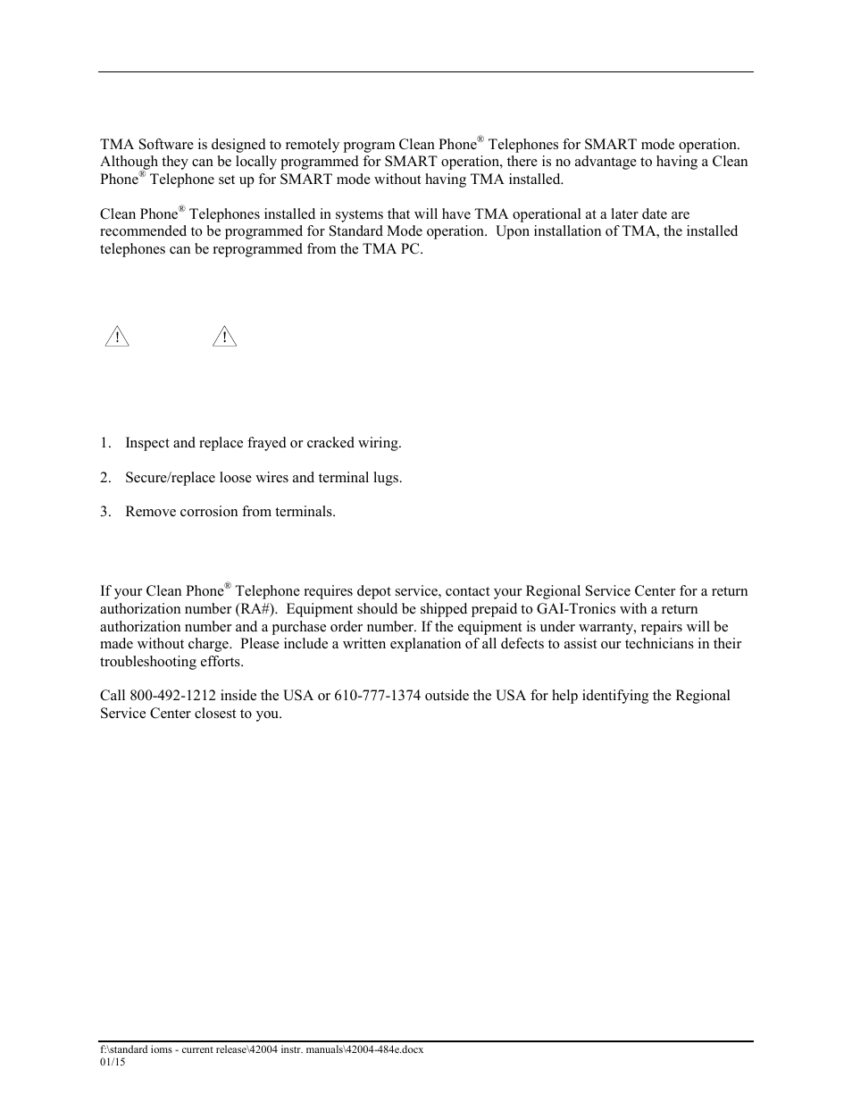 Smart mode programming, Maintenance, General information | Service | GAI-Tronics 295-001W, 295-001F Analog Clean Phone User Manual | Page 31 / 34