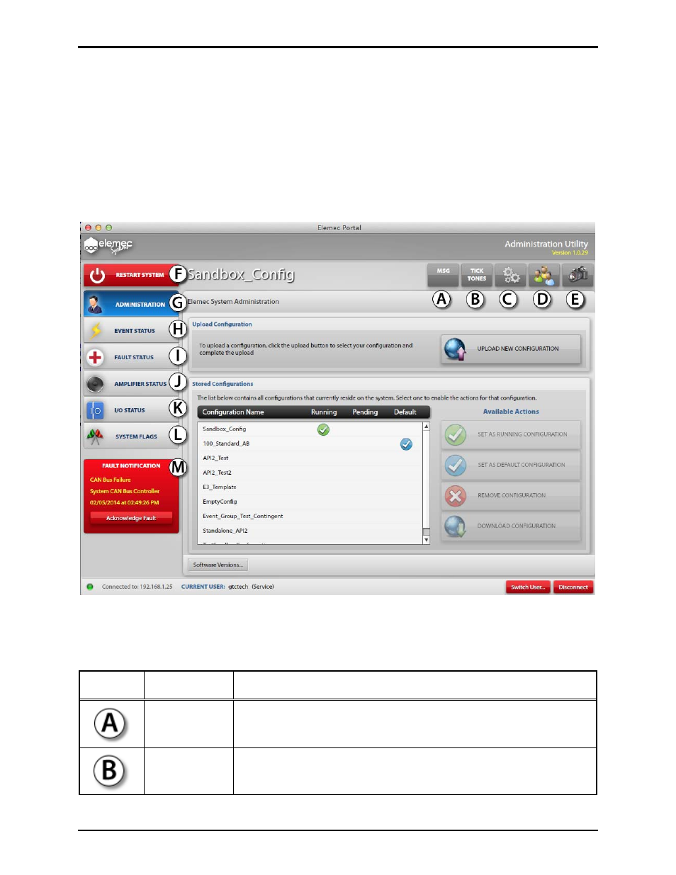Administration utility screen | GAI-Tronics Elemec3 Portal User Manual - Version 1.2 User Manual | Page 10 / 37