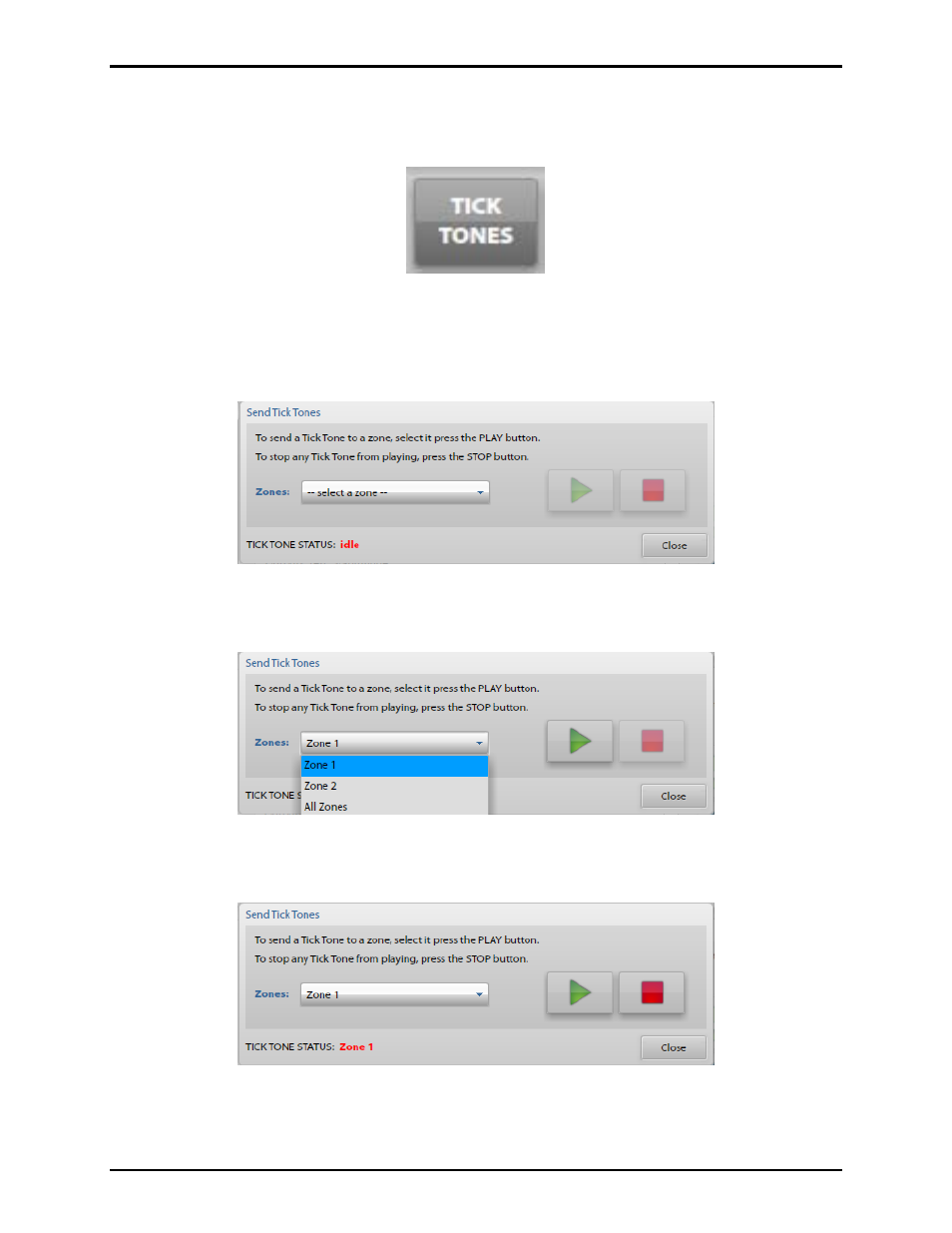 Tick tones button | GAI-Tronics Elemec3 Portal User Manual - Version 1.2 User Manual | Page 14 / 37