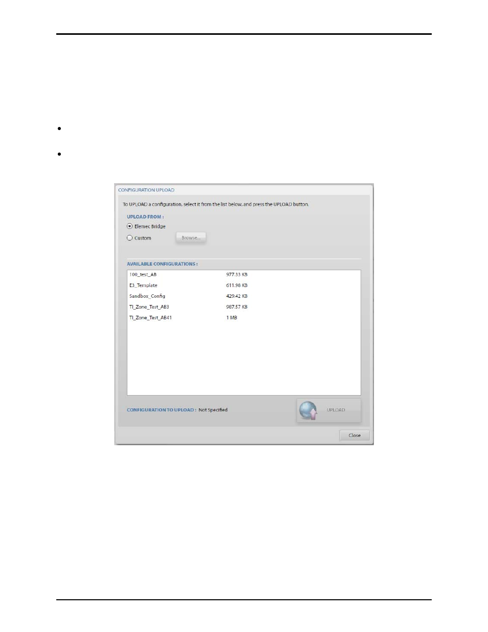 Upload new configuration | GAI-Tronics Elemec3 Portal User Manual - Version 1.2 User Manual | Page 22 / 37
