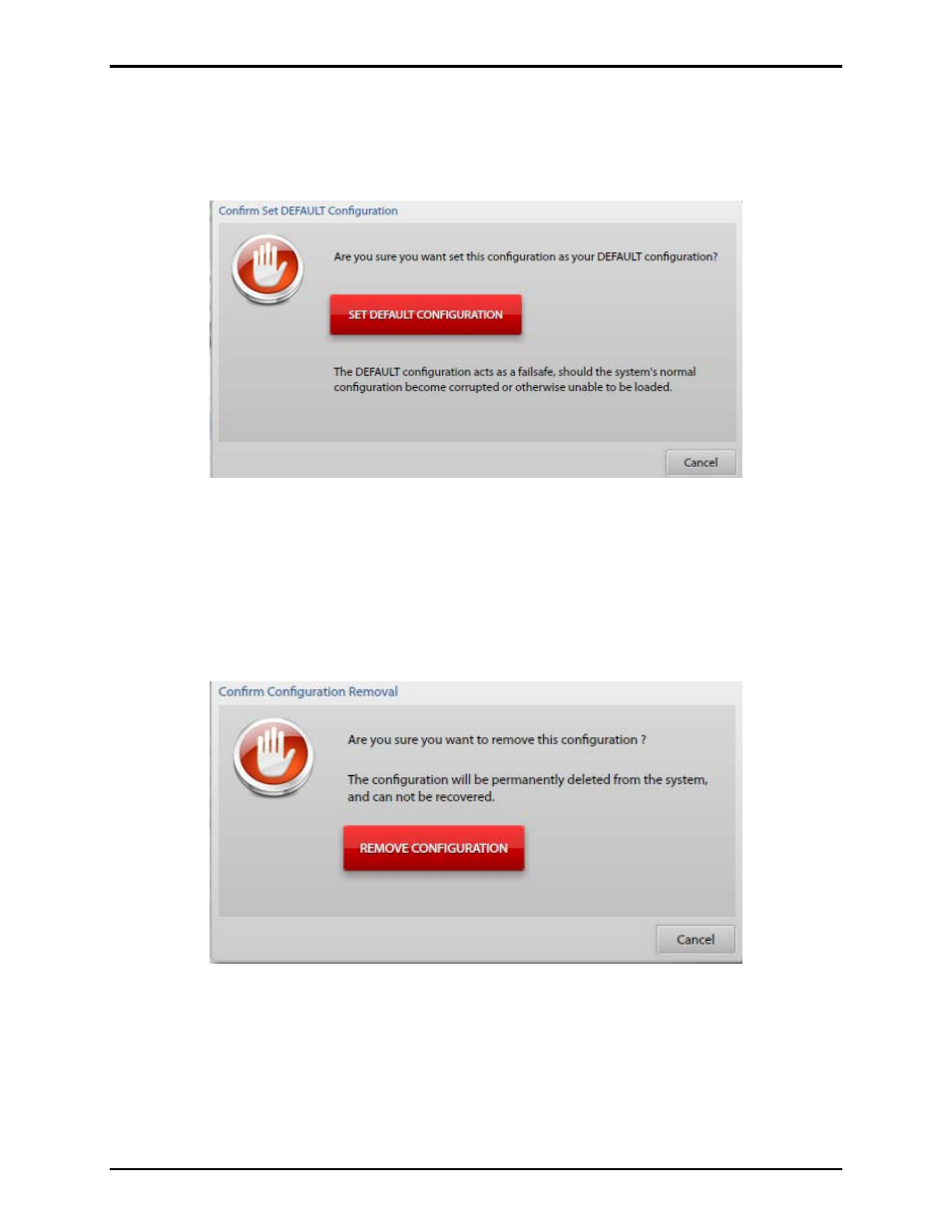 Set as default configuration, Remove configuration | GAI-Tronics Elemec3 Portal User Manual - Version 1.2 User Manual | Page 25 / 37