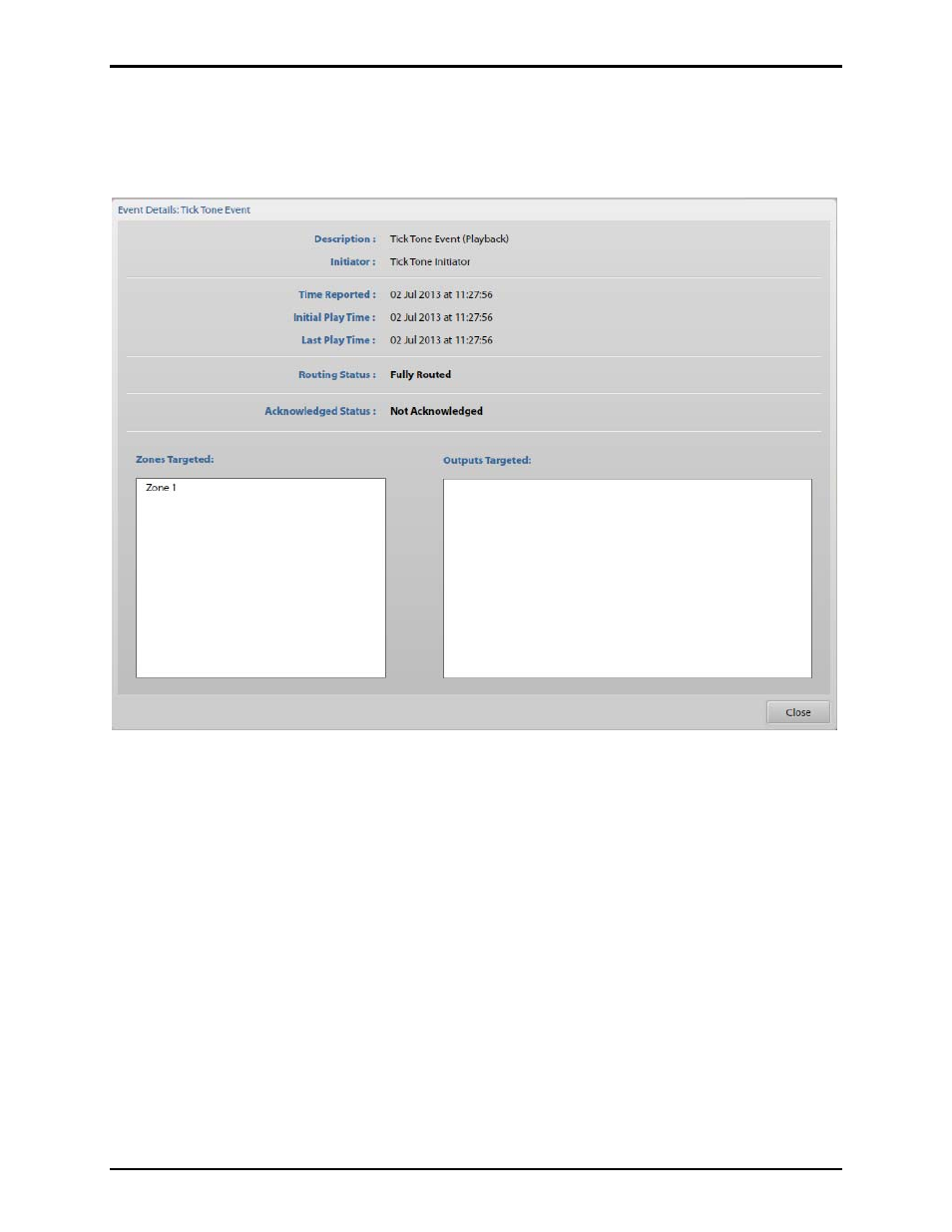 Reported events | GAI-Tronics Elemec3 Portal User Manual - Version 1.2 User Manual | Page 29 / 37