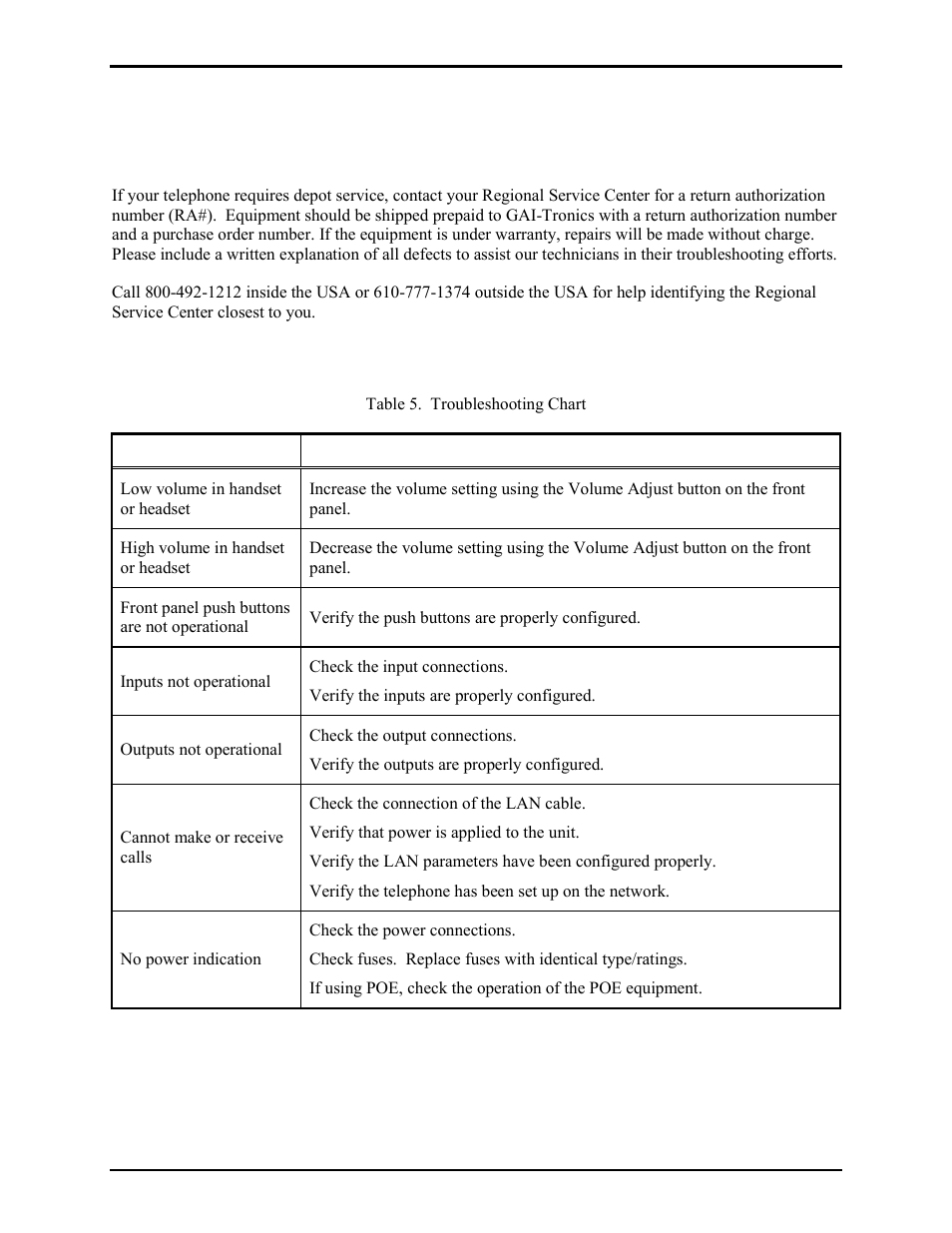 Maintenance, Service, Troubleshooting | GAI-Tronics 352-7xx Division 1 VoIP Page Phones - Wired and WiFi User Manual | Page 25 / 30