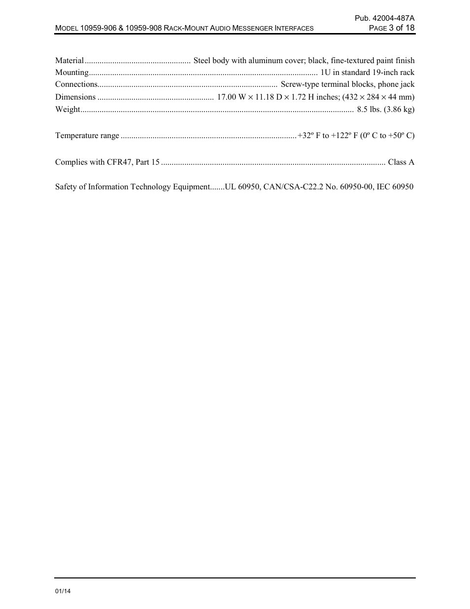 GAI-Tronics 10959-908 Rack-Mount Audio Messenger Interfaces User Manual | Page 5 / 21