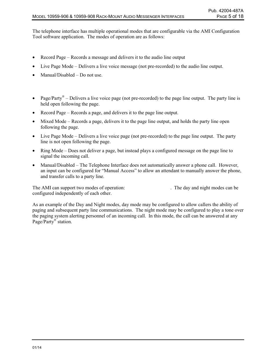 Model 10959-906, Model 10959-908 | GAI-Tronics 10959-908 Rack-Mount Audio Messenger Interfaces User Manual | Page 7 / 21