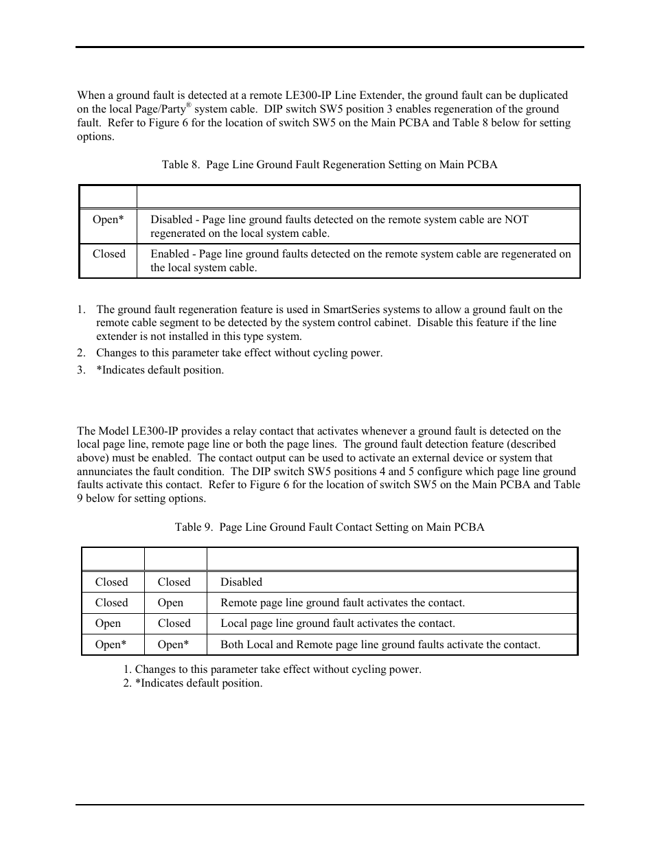 Page line ground fault re-generation, Page line ground fault output contact | GAI-Tronics LE300-IP Page/Party Line Extender User Manual | Page 13 / 72