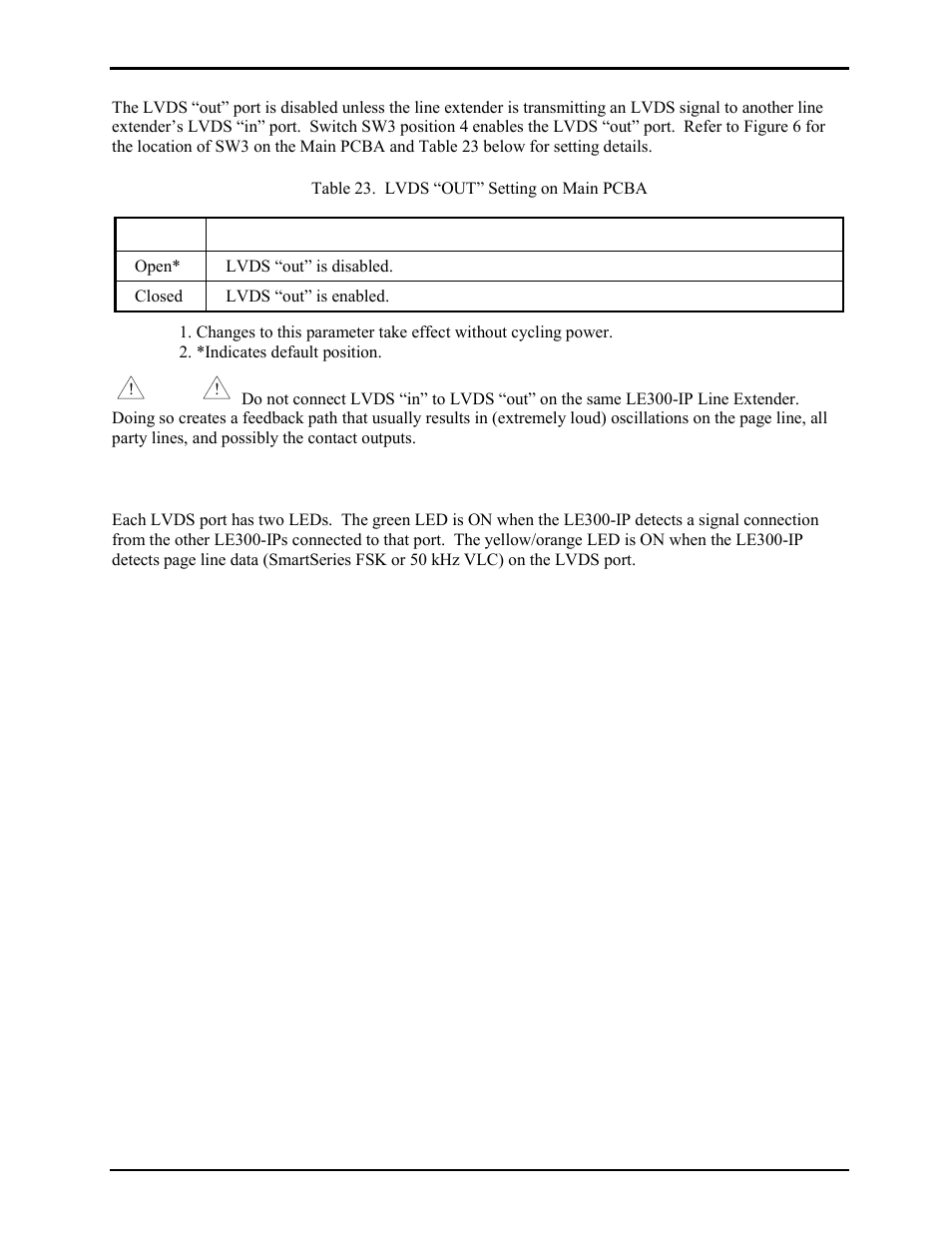 Lvds port indicators | GAI-Tronics LE300-IP Page/Party Line Extender User Manual | Page 24 / 72