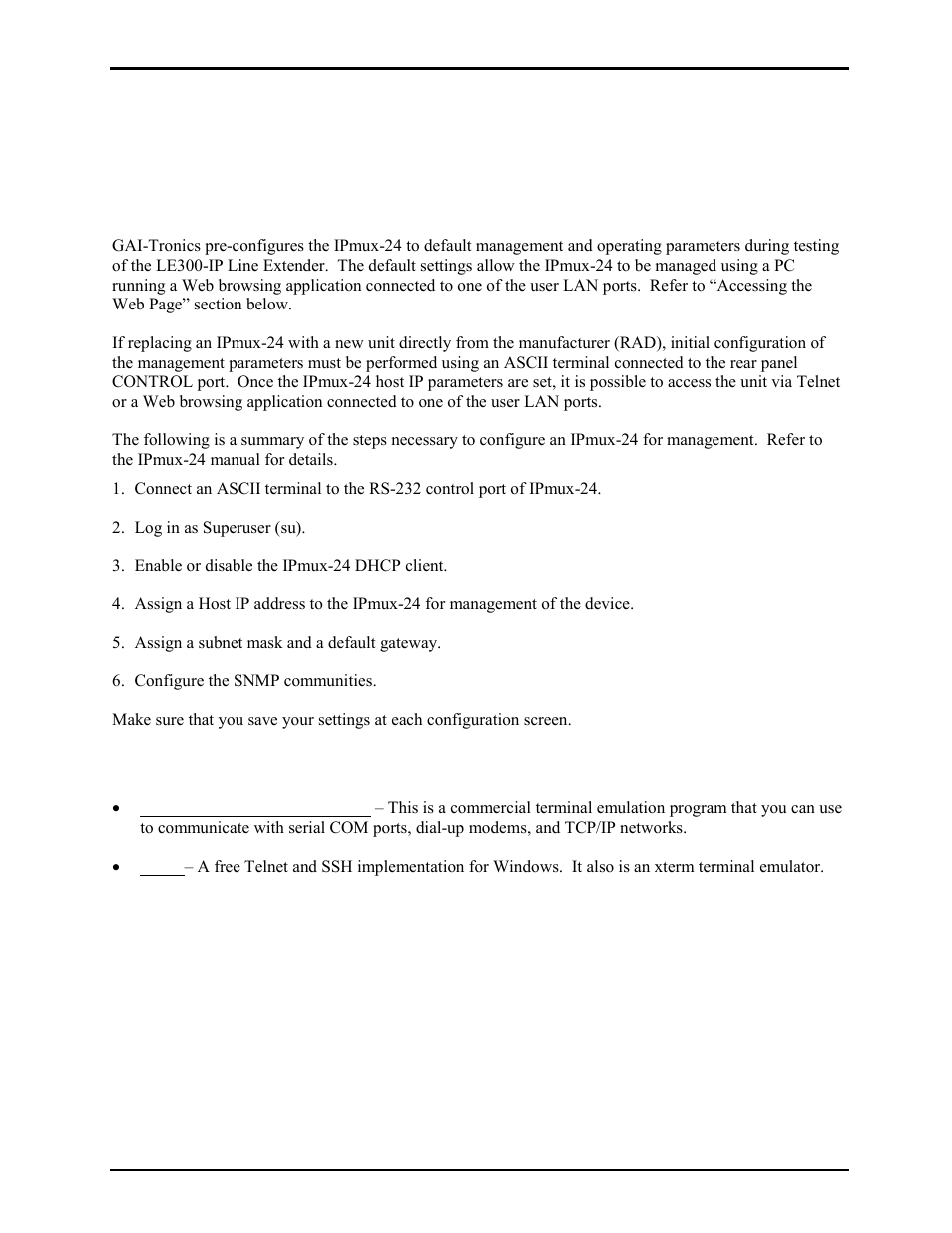 Configuring the ipmux-24 | GAI-Tronics LE300-IP Page/Party Line Extender User Manual | Page 40 / 72