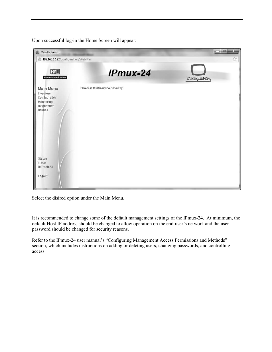 Home screen | GAI-Tronics LE300-IP Page/Party Line Extender User Manual | Page 42 / 72