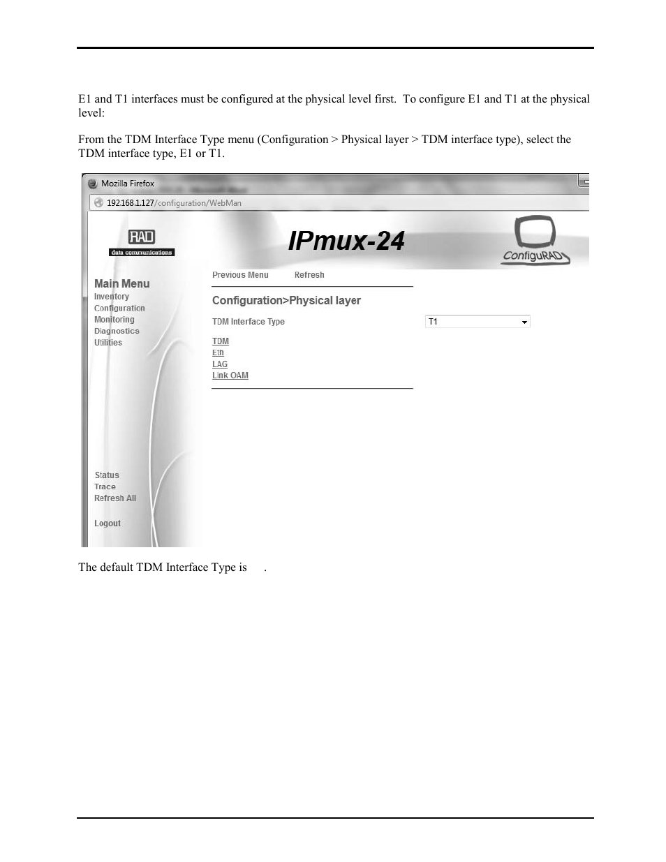 Configuring e1 and t1 at the physical level | GAI-Tronics LE300-IP Page/Party Line Extender User Manual | Page 46 / 72