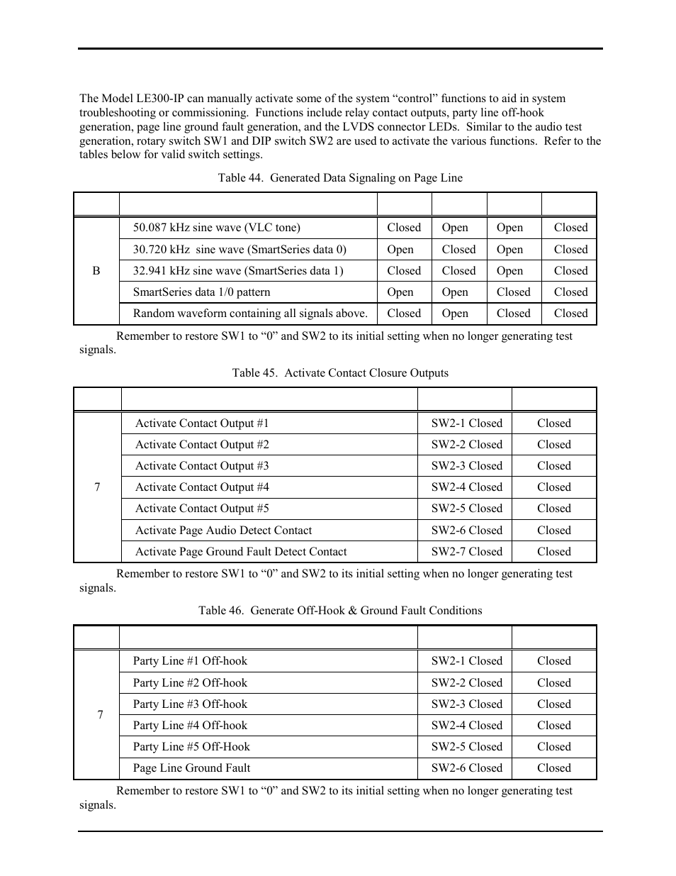 Function testing | GAI-Tronics LE300-IP Page/Party Line Extender User Manual | Page 59 / 72