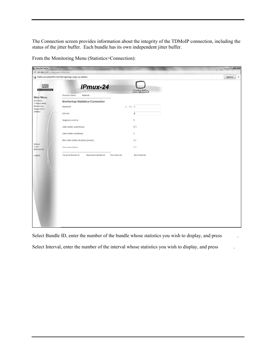 Bundle connection statistics | GAI-Tronics LE300-IP Page/Party Line Extender User Manual | Page 62 / 72