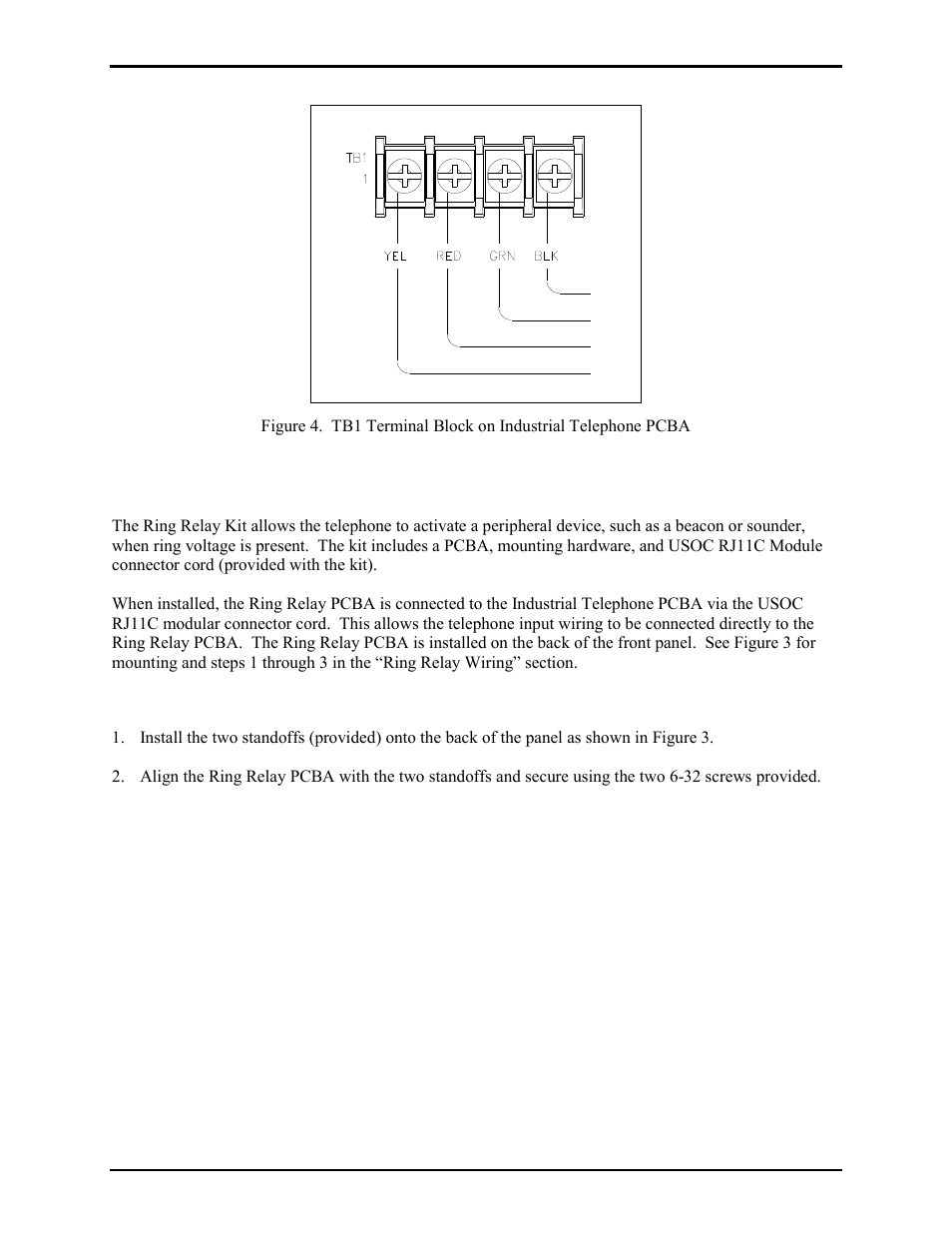 Ring relay kit, Installing the ring relay pcba | GAI-Tronics 354-001OR NEMA 4X Telephone User Manual | Page 6 / 11