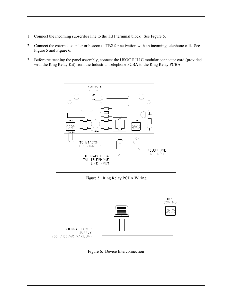 Ring relay wiring | GAI-Tronics 354-001OR NEMA 4X Telephone User Manual | Page 7 / 11