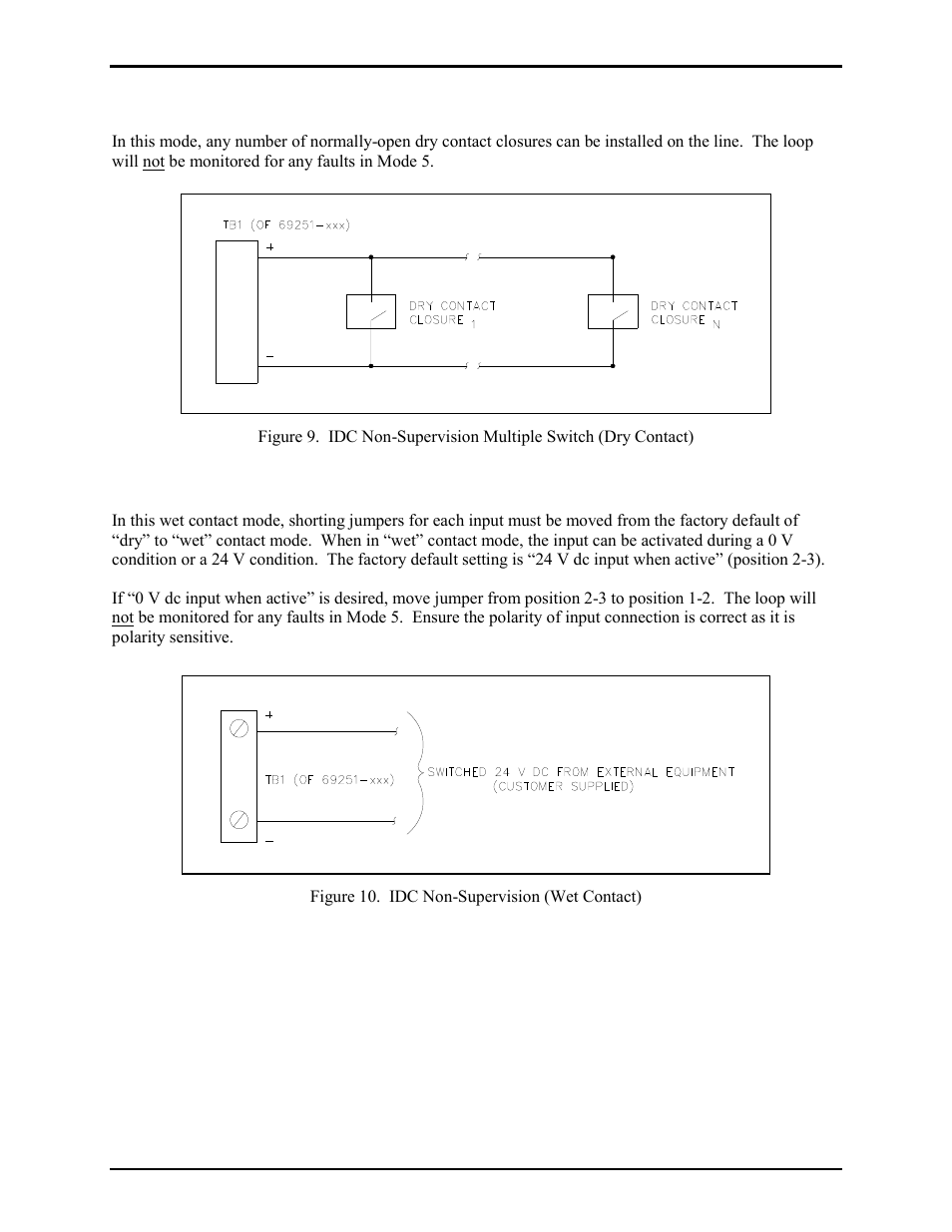 Mode 5: idc non-supervision (wet contact) | GAI-Tronics 379-002 Monitored RElay Module (MRM) Stations User Manual | Page 11 / 14