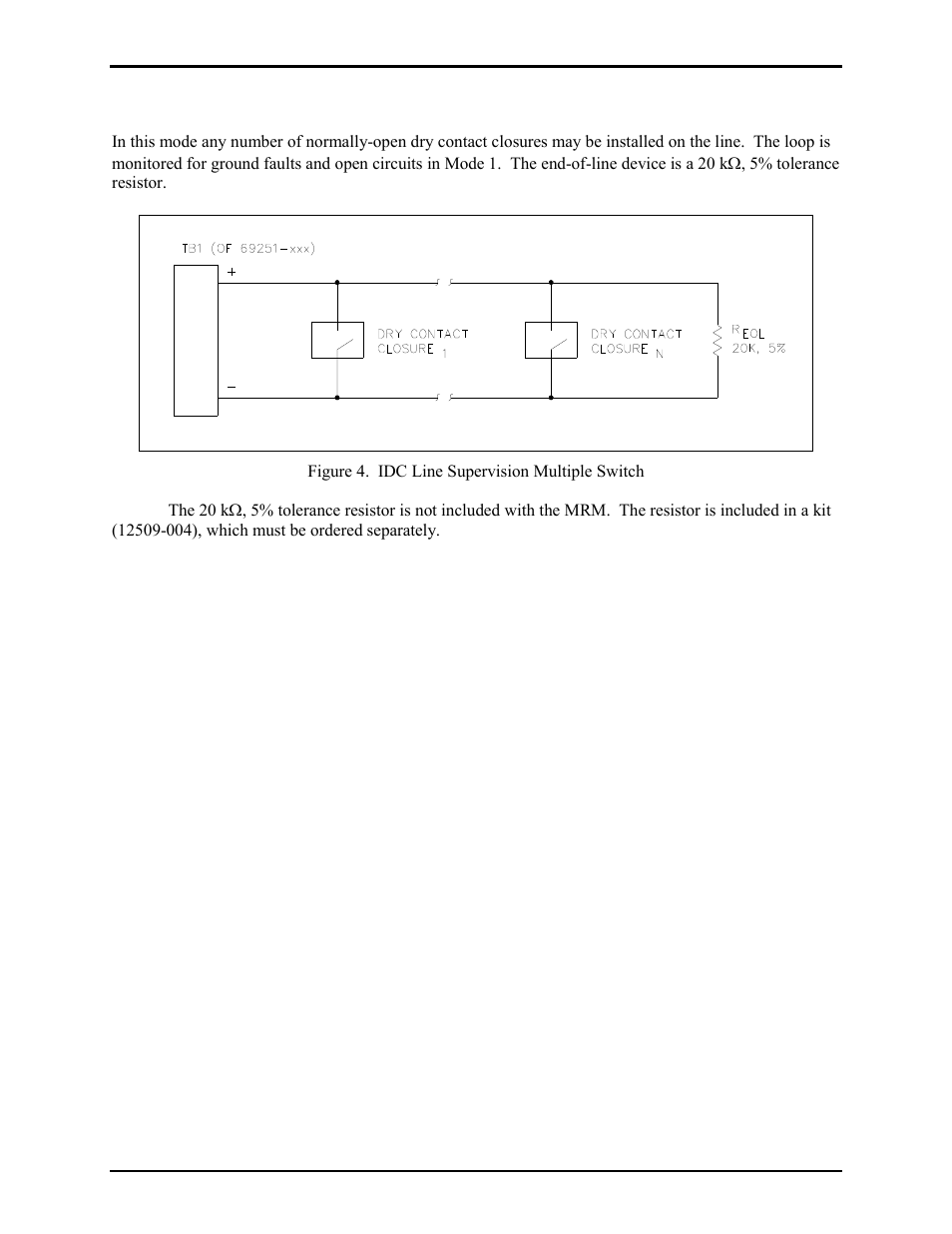 Mode 1: idc line supervision multiple switch | GAI-Tronics 379-002 Monitored RElay Module (MRM) Stations User Manual | Page 6 / 14