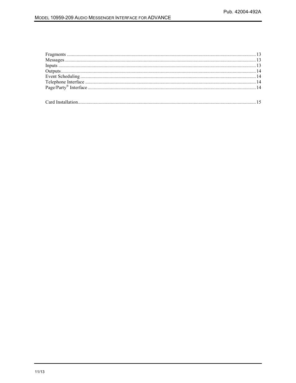 GAI-Tronics 10959-209 Audio Messenger Interface for ADVANCE User Manual | Page 2 / 19