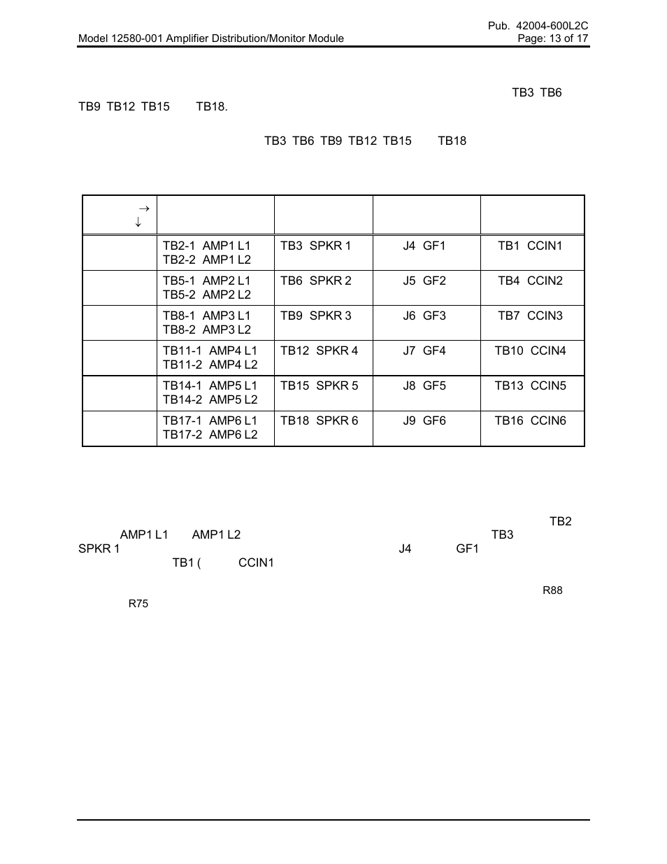 Speaker loop return lines | GAI-Tronics 12580-001 Audio Distribution Module User Manual | Page 13 / 18