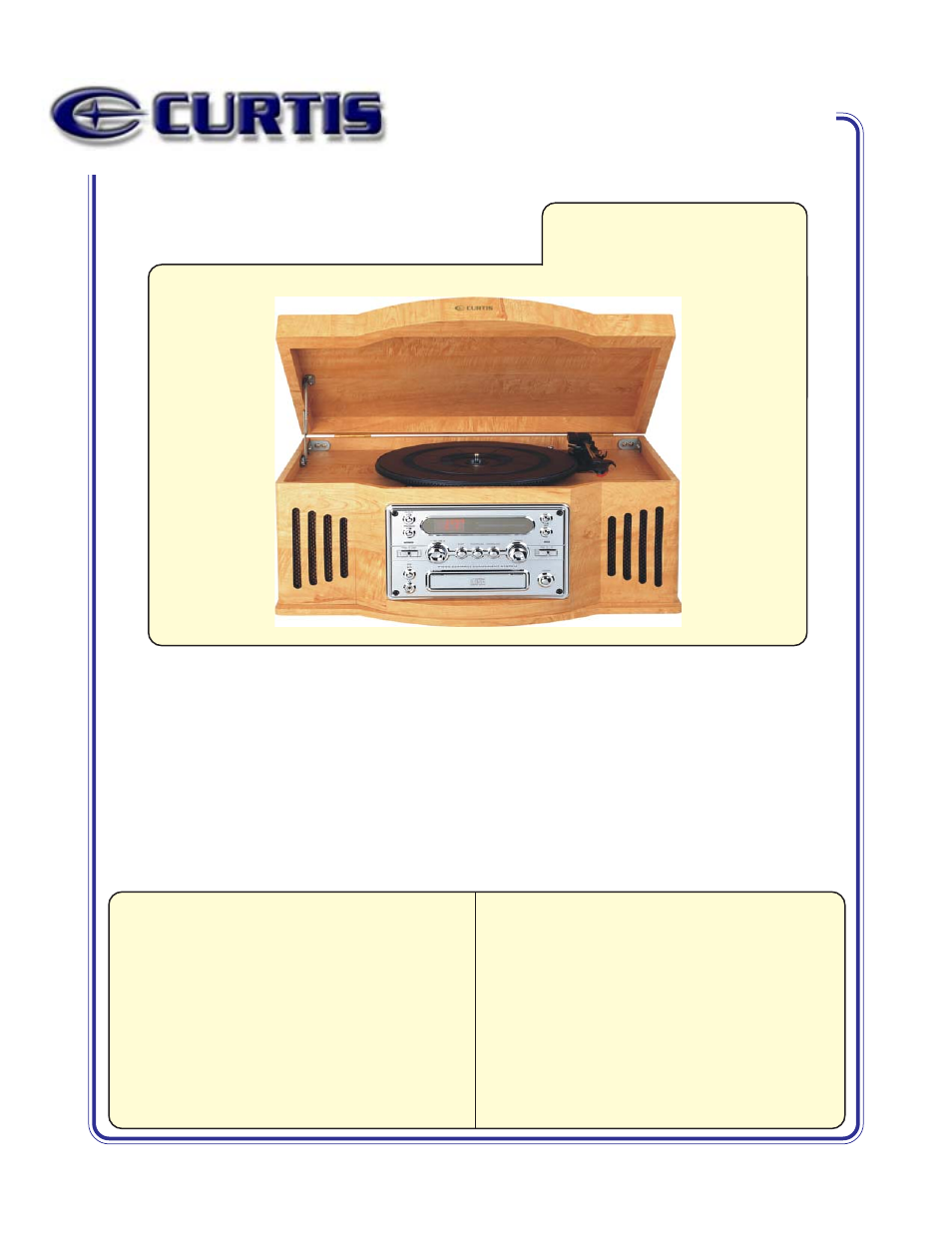 Curtis RCD820 User Manual | 1 page