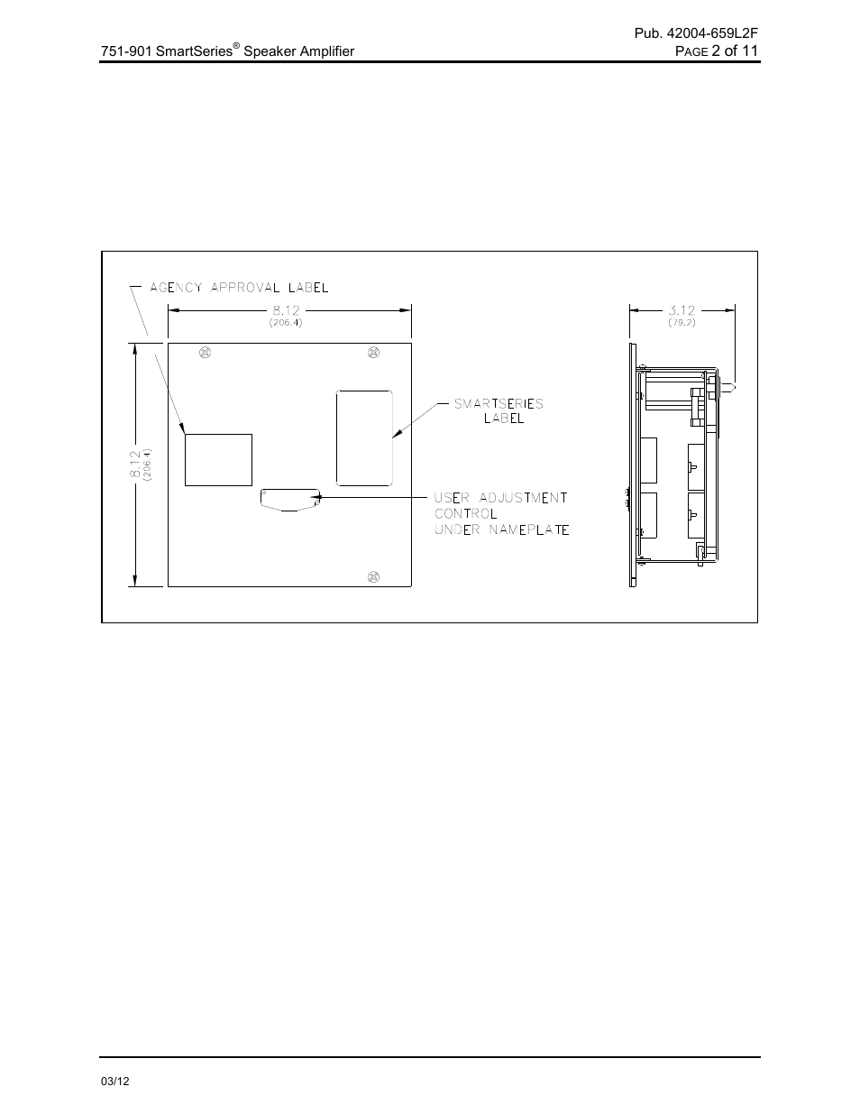 Description of major components, External components | GAI-Tronics 751-901 SmartSeries Speaker Amplifier User Manual | Page 3 / 13