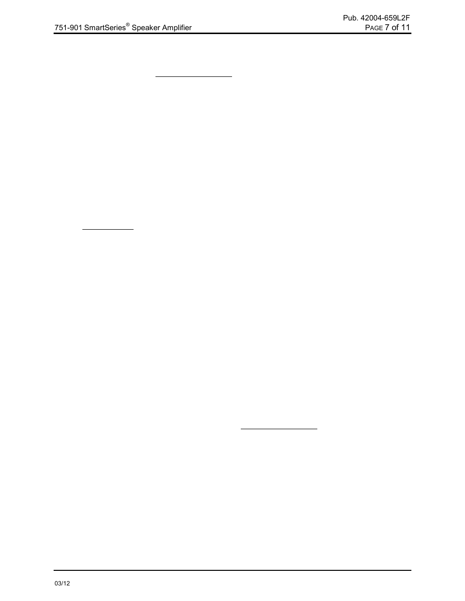 Minimum level adjustment, Offset level adjustment, Vlc level adjustment | Internal adjustments | GAI-Tronics 751-901 SmartSeries Speaker Amplifier User Manual | Page 8 / 13
