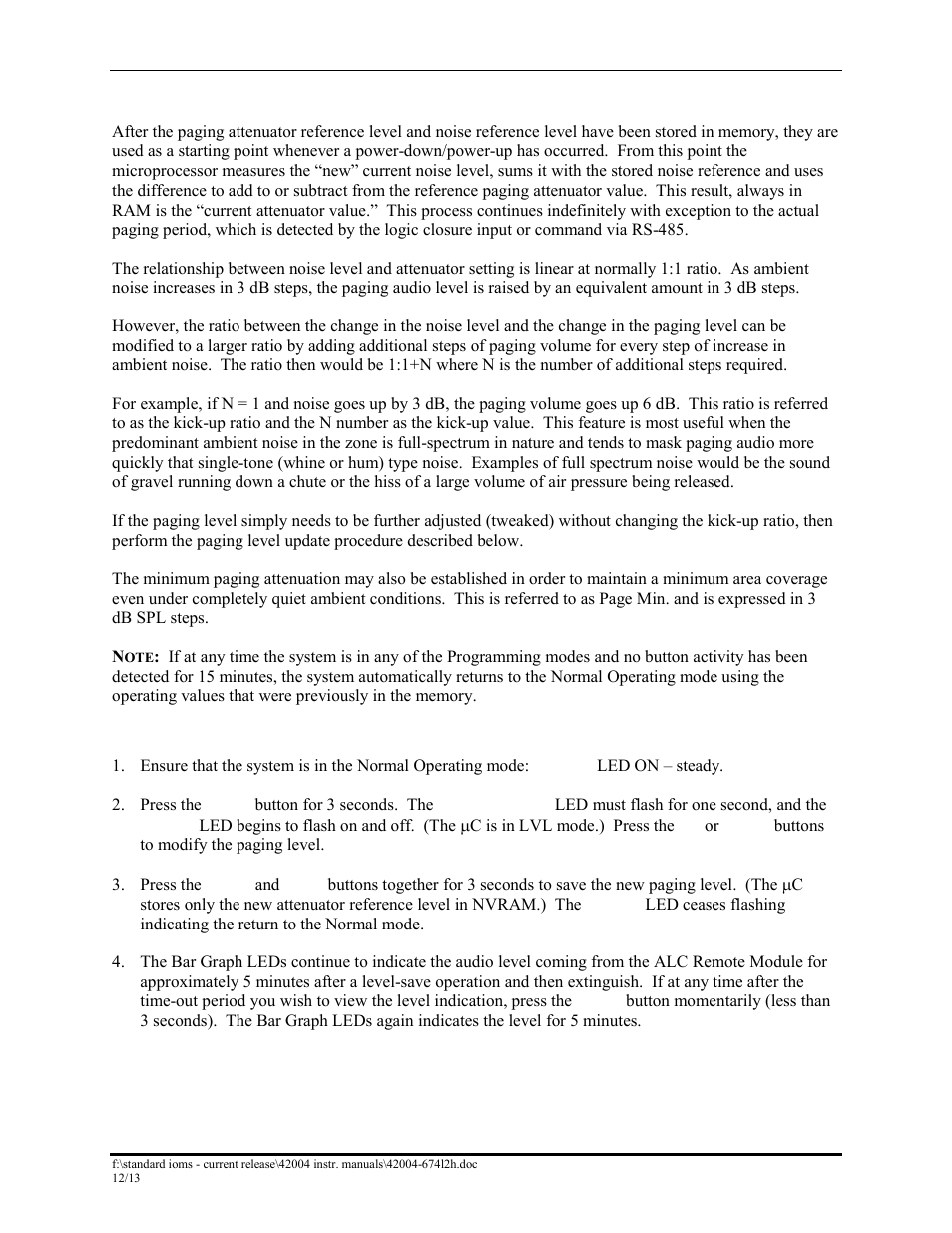 System optimization, Paging level update | GAI-Tronics 12389-001 NOVA PA/GA Systems S.M.A.R.T. Modules User Manual | Page 17 / 27