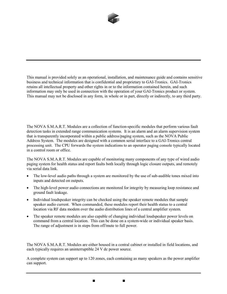 Confidentiality notice, General information, Product overview | System requirements & limitations, Nova public address systems s.m.a.r.t. modules | GAI-Tronics 12389-001 NOVA PA/GA Systems S.M.A.R.T. Modules User Manual | Page 3 / 27