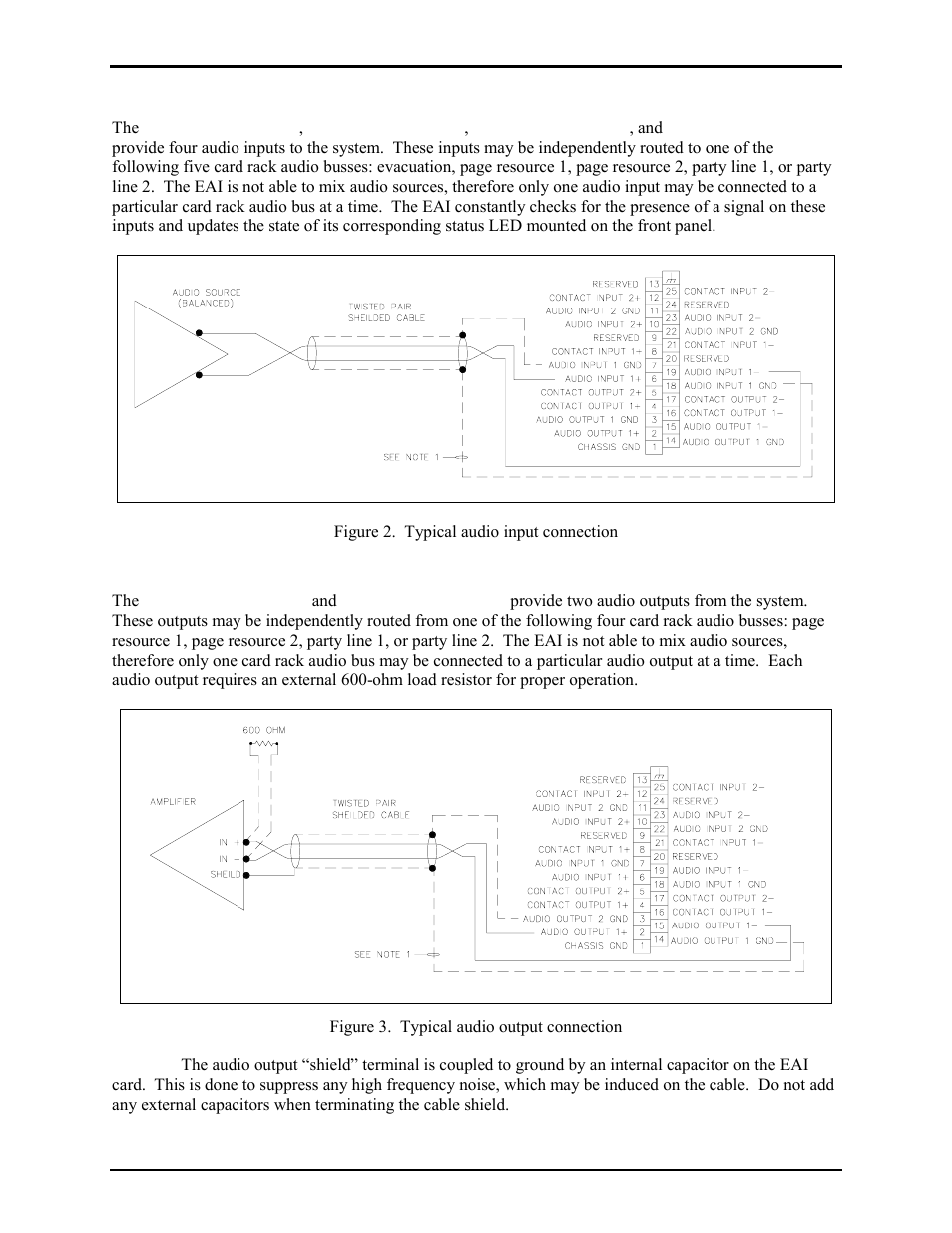 Audio inputs, Audio outputs | GAI-Tronics 69439-001 External Audio Interface (EAI) User Manual | Page 3 / 10