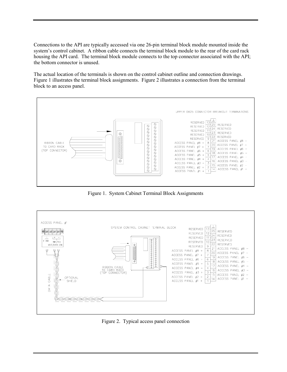 Connections to the field wiring terminal blocks | GAI-Tronics 69257-101 Access Panel Interface (API) User Manual | Page 2 / 8
