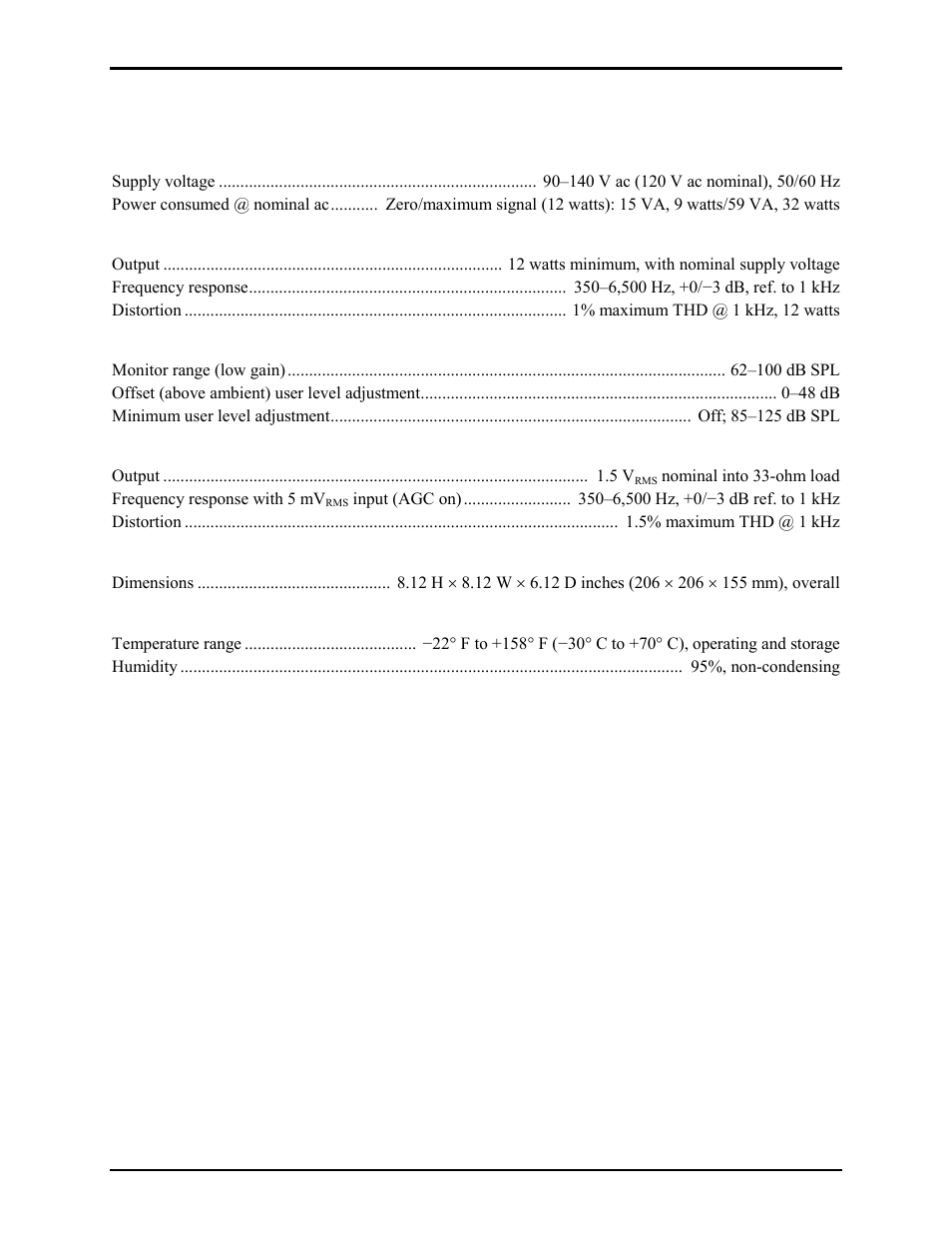 Specifications | GAI-Tronics 701-905 SmartSeries Handset/Speaker Amplifier User Manual | Page 15 / 17