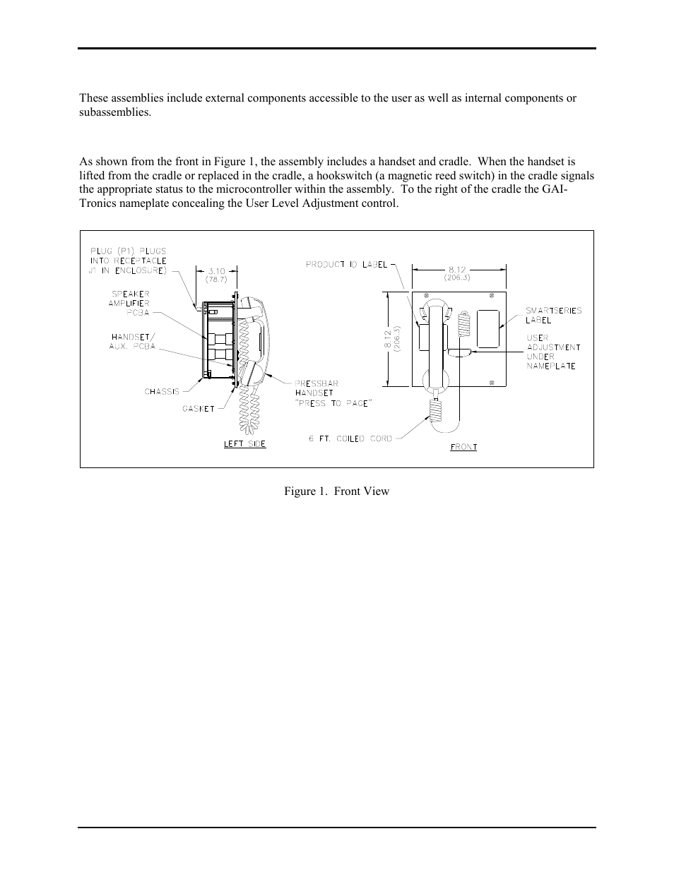 Description of major components, External components | GAI-Tronics 701-905 SmartSeries Handset/Speaker Amplifier User Manual | Page 3 / 17
