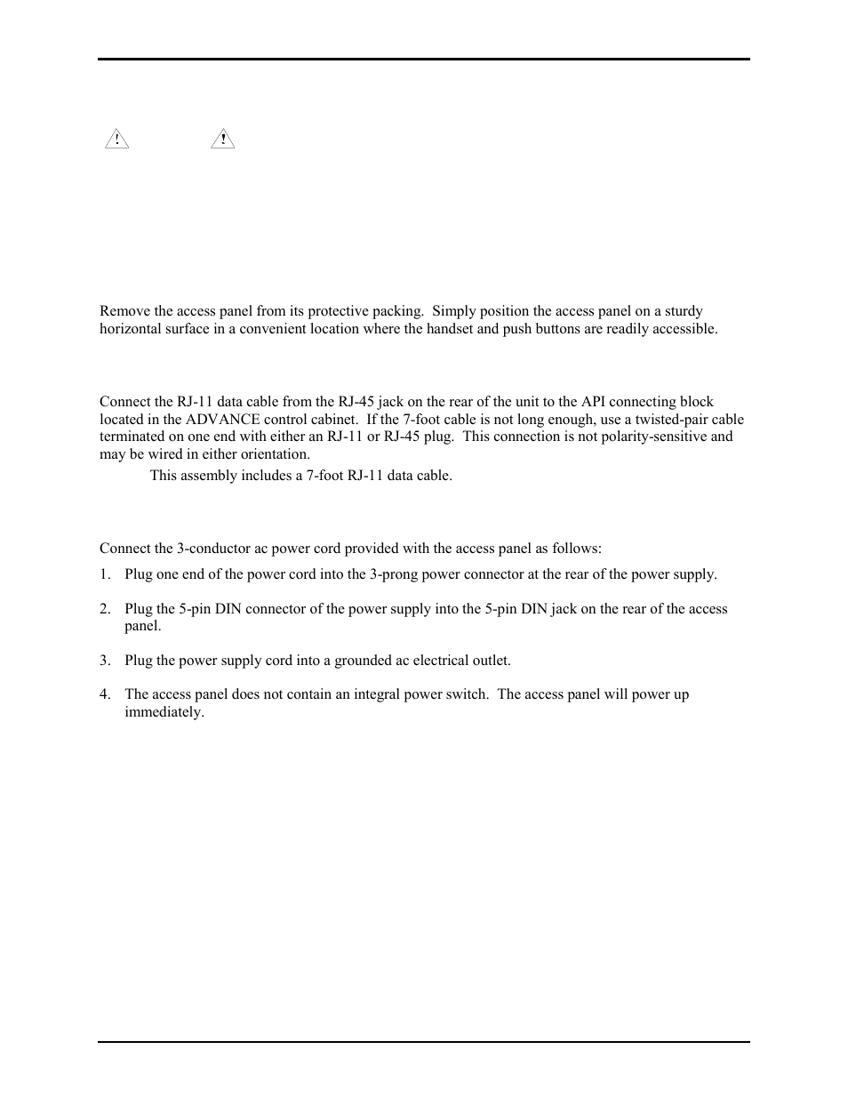 Installation, Mounting, Data connection | Power | GAI-Tronics 727-001 Desktop Access Panel User Manual | Page 4 / 11