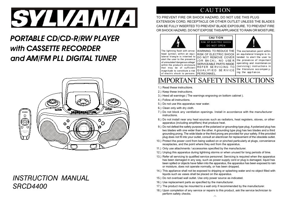 Curtis SRCD-4400 User Manual | 9 pages